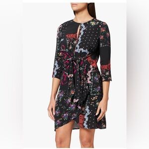NWT Desigual leia dress black floral sz 2 (euro 36)